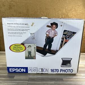 Epson Perfection 1670 PHOTO Flatbed Scanner NO POWER CORD Open Box - JA77210